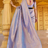 Scintillating Lavender Kanjivaram Silk Saree With Rhapsody Blouse Piece