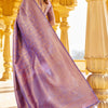 Scrupulous Purple Kanjivaram Silk Saree With Posh Blouse Piece