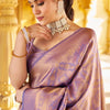 Scrupulous Purple Kanjivaram Silk Saree With Posh Blouse Piece