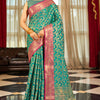 Radiant Rama Soft Banarasi Silk Saree With Beautiful Blouse Piece
