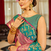 Radiant Rama Soft Banarasi Silk Saree With Beautiful Blouse Piece