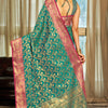 Radiant Rama Soft Banarasi Silk Saree With Beautiful Blouse Piece