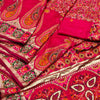 Demure Dark Pink Nylon Dola Pashmina Saree With Sophisticated Blouse Piece