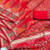 Adoring Red Nylon Dola Pashmina Saree With Designer Blouse Piece