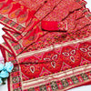 Adoring Red Nylon Dola Pashmina Saree With Designer Blouse Piece