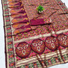 Forbearance Wine Nylon Dola Pashmina Saree With Prominent Blouse Piece
