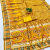 Seraphic Yellow Nylon Dola Pashmina Saree With Resplendent Blouse Piece