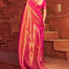 Outstanding Dark Pink Kanjivaram Silk Saree With Jazzy Blouse Piece