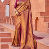 Adorable Purple Kanjivaram Silk Saree With Pleasant Blouse Piece