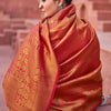 Assemblage Red Kanjivaram Silk Saree With Diaphanous Blouse Piece
