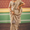 Transcendent Beige Soft Banarasi Silk Saree With Whimsical Blouse Piece