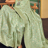 Lagniappe Sea Green Soft Banarasi Silk Saree With Comely Blouse Piece