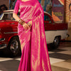 Phenomenal Dark Pink Kanjivaram Silk Saree With Prominent Blouse Piece