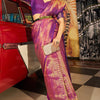 Fairytale Purple Kanjivaram Silk Saree With Assemblage Blouse Piece