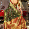 Beauteous Dark Green Patola Silk Saree with Pleasant Blouse Piece