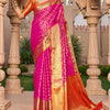 Radiant Dark Pink Patola Silk Saree with Glowing Blouse Piece