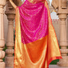 Radiant Dark Pink Patola Silk Saree with Glowing Blouse Piece