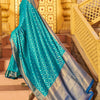 Mesmerising Firozi Patola Silk Saree with Precious Blouse Piece
