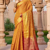 Unique Orange Patola Silk Saree with Appealing Blouse Piece