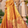 Unique Orange Patola Silk Saree with Appealing Blouse Piece