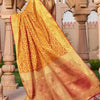 Unique Orange Patola Silk Saree with Appealing Blouse Piece