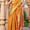 Unique Orange Patola Silk Saree with Appealing Blouse Piece