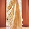 Extraordinary Beige Kanjivaram Silk Saree With Girlish Blouse Piece