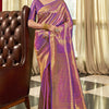 Enticing Purple Kanjivaram Silk Saree With Beleaguer Blouse Piece
