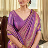 Enticing Purple Kanjivaram Silk Saree With Beleaguer Blouse Piece
