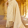 Skinny Beige Kanjivaram Silk Saree With Beautiful  Blouse Piece