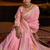Delightful Baby Pink Cotton Silk Saree With Groovy Blouse Piece