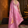 Zephyr Dark Pink Cotton Silk Saree With Pleasurable Blouse Piece