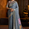 Captivating Grey Cotton Silk Saree With Sempiternal Blouse Piece