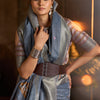 Captivating Grey Cotton Silk Saree With Sempiternal Blouse Piece