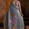 Captivating Grey Cotton Silk Saree With Sempiternal Blouse Piece
