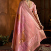 Enticing Peach Cotton Silk Saree With Chatoyant Blouse Piece