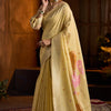 Entrancing Yellow Cotton Silk Saree With Gratifying Blouse Piece