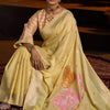 Entrancing Yellow Cotton Silk Saree With Gratifying Blouse Piece