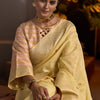 Entrancing Yellow Cotton Silk Saree With Gratifying Blouse Piece