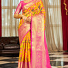 Groovy Yellow Soft Banarasi Silk Saree With Entrancing Blouse Piece