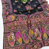 Confounding Black Nylon Dola Pashmina Saree With Scintillating Blouse Piece