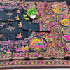 Confounding Black Nylon Dola Pashmina Saree With Scintillating Blouse Piece