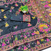Confounding Black Nylon Dola Pashmina Saree With Scintillating Blouse Piece