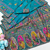 Mellifluous Rama Nylon Dola Pashmina Saree With Sensational Blouse Piece