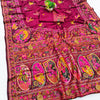 Smashing Wine Nylon Dola Pashmina Saree With Embellished Blouse Piece