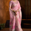 Skinny Baby Pink Cotton Silk Saree With Impressive Blouse Piece