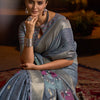 Aplomb Grey Cotton Silk Saree With Devastating Blouse Piece