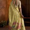 Bucolic Yellow Cotton Silk Saree With Twirling Blouse Piece