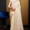 Snappy Beige Cotton Silk Saree With Lovely Blouse Piece