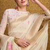 Snappy Beige Cotton Silk Saree With Lovely Blouse Piece